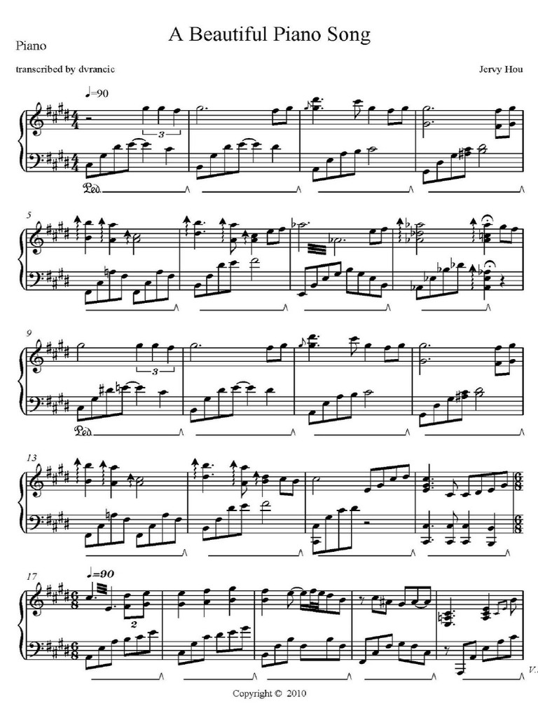 A Beautiful Piano Song Jervy Hou
