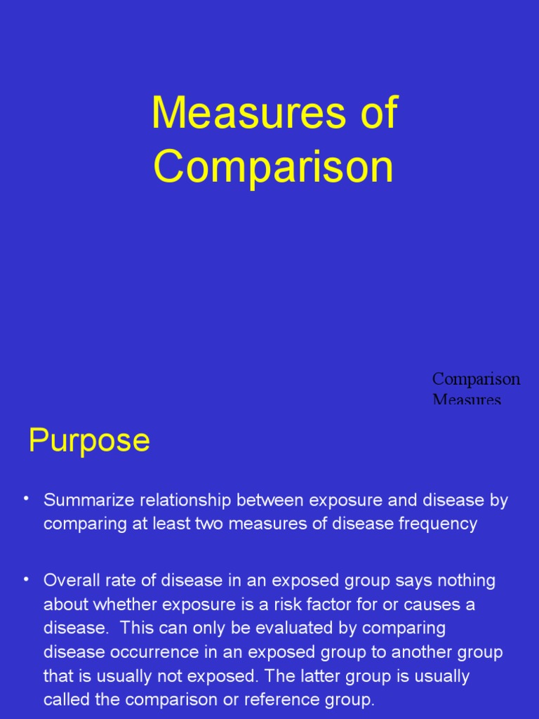 Epidemiological Comparison Measures | PDF | Relative Risk | Incidence ...