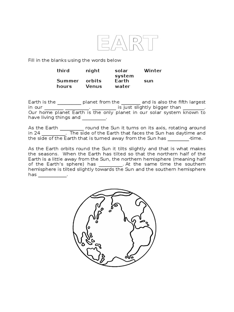 Earth Worksheet Throughout Planet Earth Freshwater Worksheet