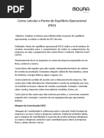 Financeiro - Como Calcular o Ponto de Equilíbrio Operacional
