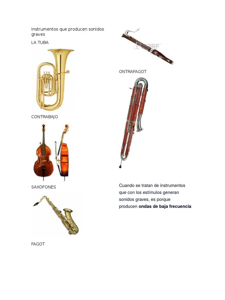 Instrumentos Que Producen Sonidos Graves y Agudos