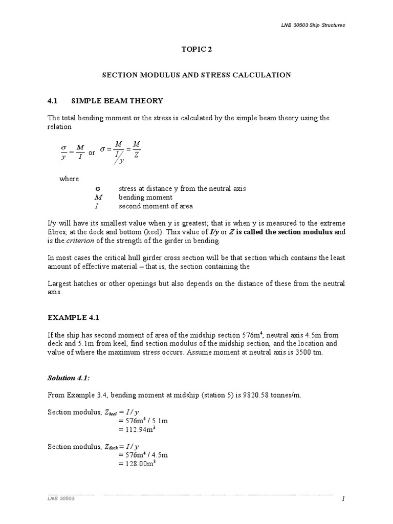 Student Section Modulus | PDF | Bending | Strength Of Materials