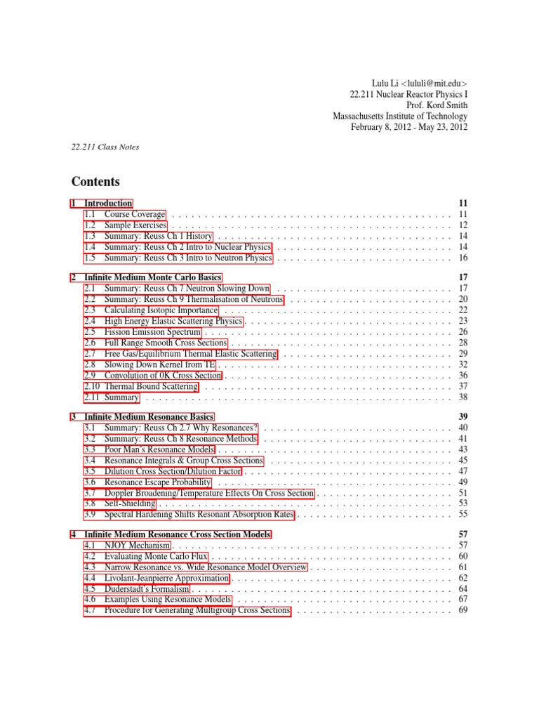 Nuclear Reactor Physics I Prof Kord Smith Mit Pdf Pdf Numerical Analysis Diffusion