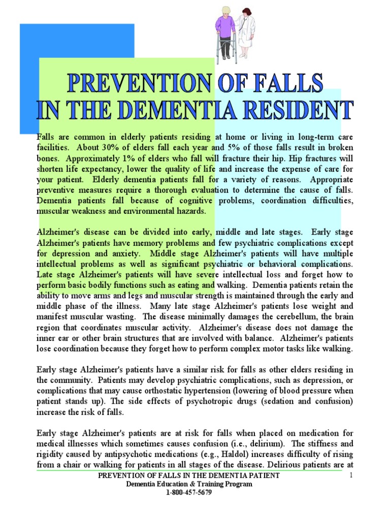 Fall Prevention in Dementia Patients | PDF | Dementia | Alzheimer's Disease