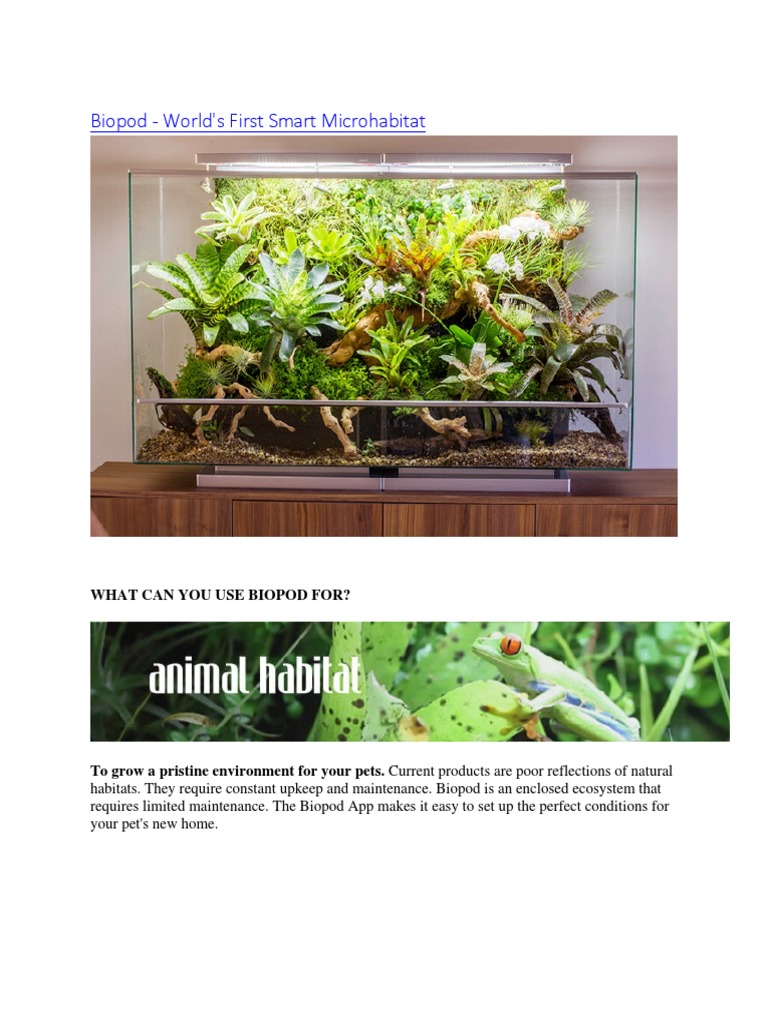 Biopod: Smart Microhabitat Ecosystem | PDF | Aquarium | Vivarium