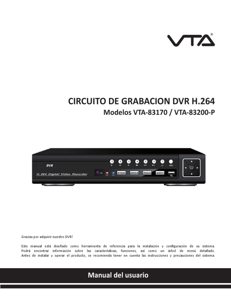 Manual DVR PDF Grabadora de vídeo digital Dirección IP
