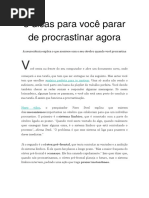 5 Dicas Para Você Parar de Procrastinar Agora