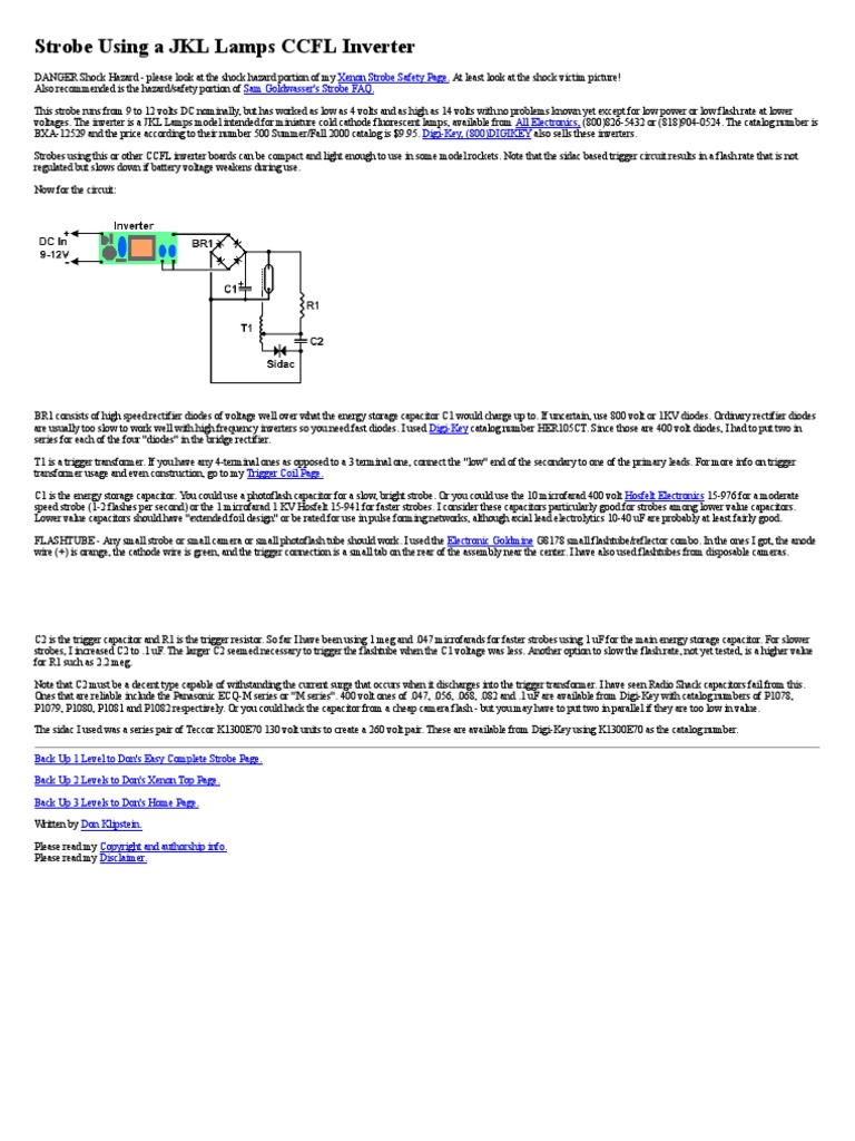 Strobe With JKL Lamps CCFL Inverter | PDF | Power Inverter | Rectifier