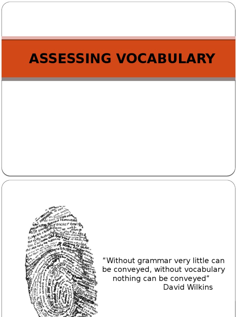 Assessing Vocabulary Pdf Vocabulary Phrase