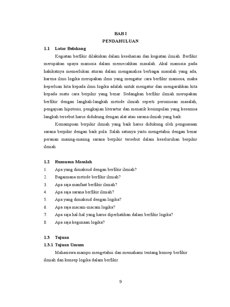 Berfikir Ilmiah Dan Logika Dalam Berfikir Pdf