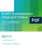 EIGRP Summarization Active and Passive Routes: Network Consulting Engineer