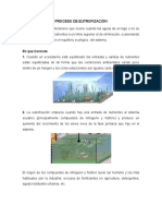 Proceso de Eutrofizacion y Etapas de Tratamiento de Aguas Residuales