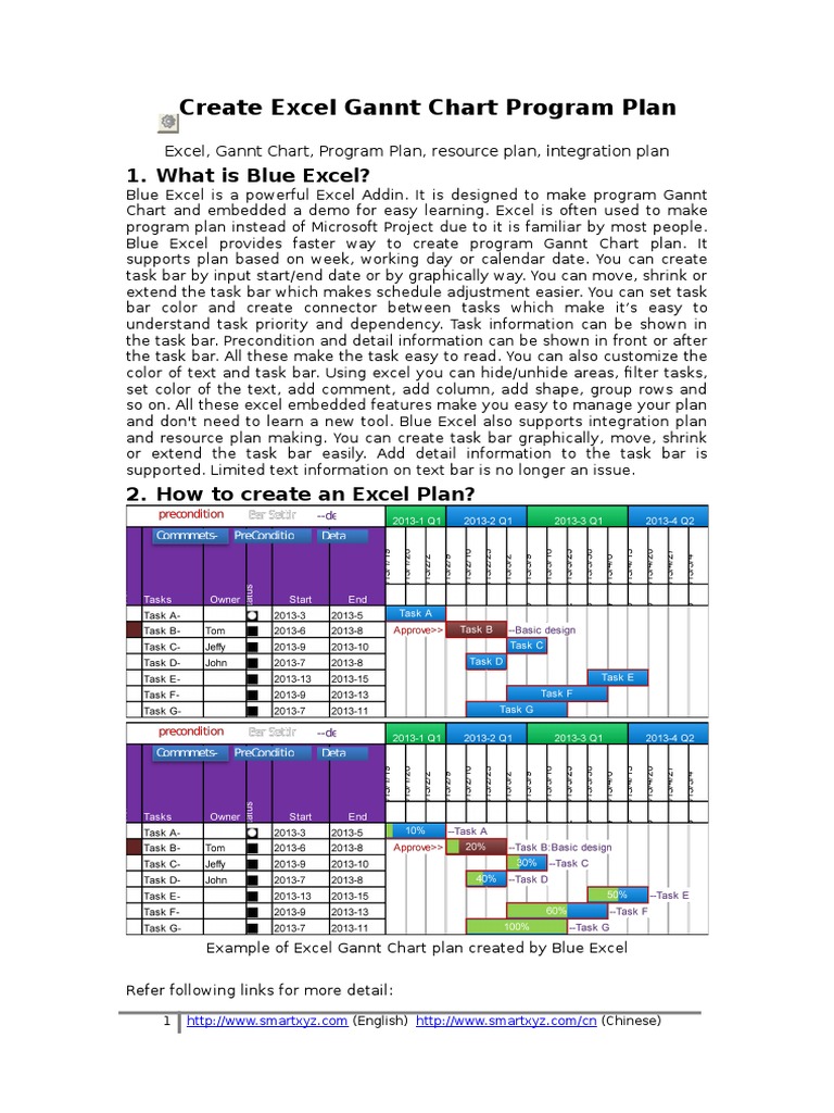 Excel Gantt Chart Creation Guide | PDF | Microsoft Excel | Ibm Pc ...