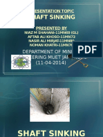 Shaft Sinking: Department of Mining Engineering Muet Jamshoro (11-04-2014)