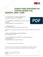 Reparar BD Sospechosa en SQL 2005 o 2008