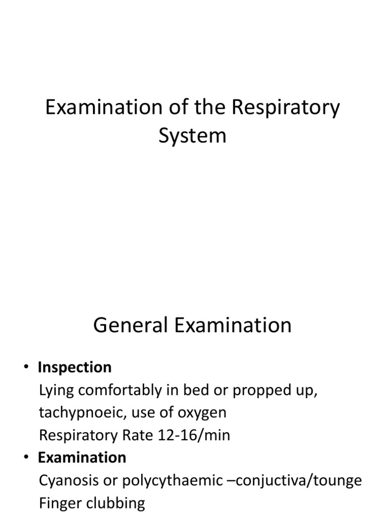Examination of the Respiratory System | Respiratory System | Physical