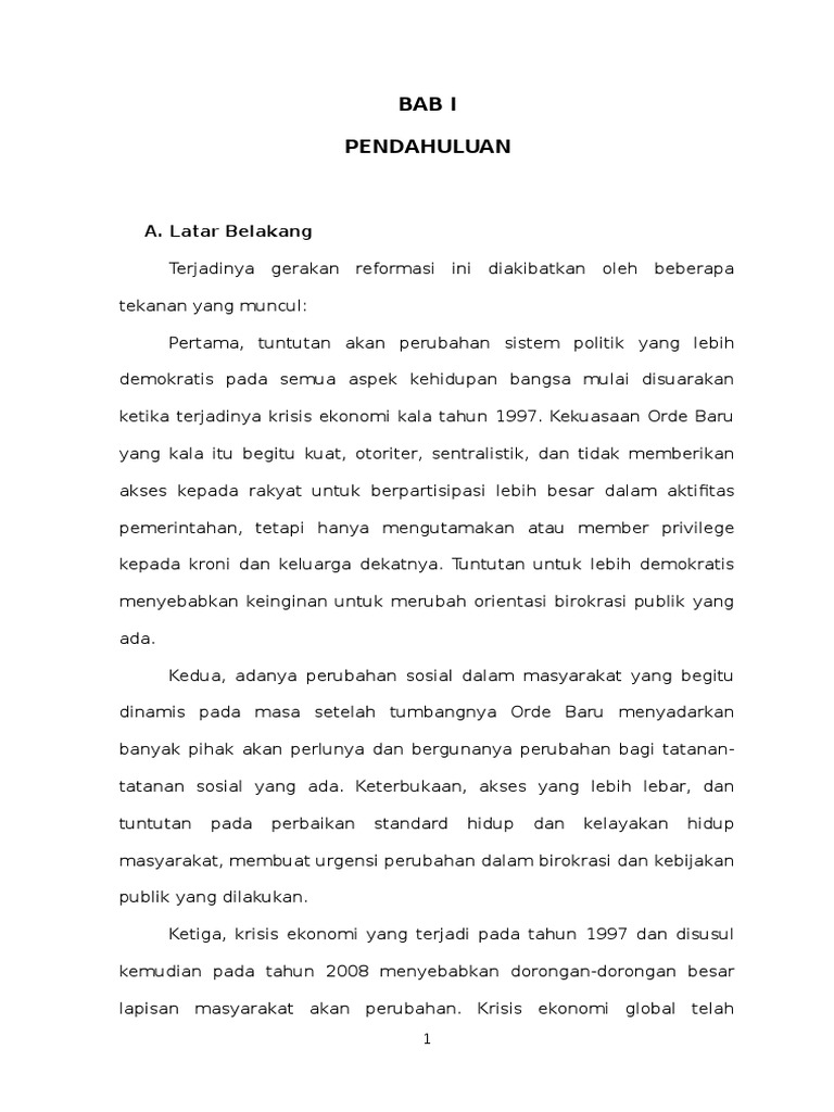 Makalah Reformasi Birokrasi