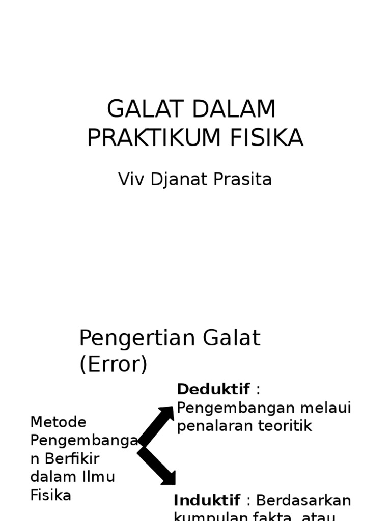 Jenis dan Pengertian Galat Praktikum | PDF