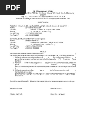 Contoh Surat Kuasa Mewakili Tanda Tangan 5 Contoh Surat Kuasa Advokat Atau Pengacara Advokat pengacara adalah orang yang mewakili kliennya untuk melakukan tindakan hukum berdasarkan surat kuasa yang diberikan untuk pembelaan atau penuntutan pada acara persidangan di pengadilan atau beracara di pengadilan seperti proses litigasi.