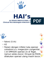 HAI's: DR Ridha Wahyutomo, SP - MK Clinical Microbiologist-Infection Preventionist