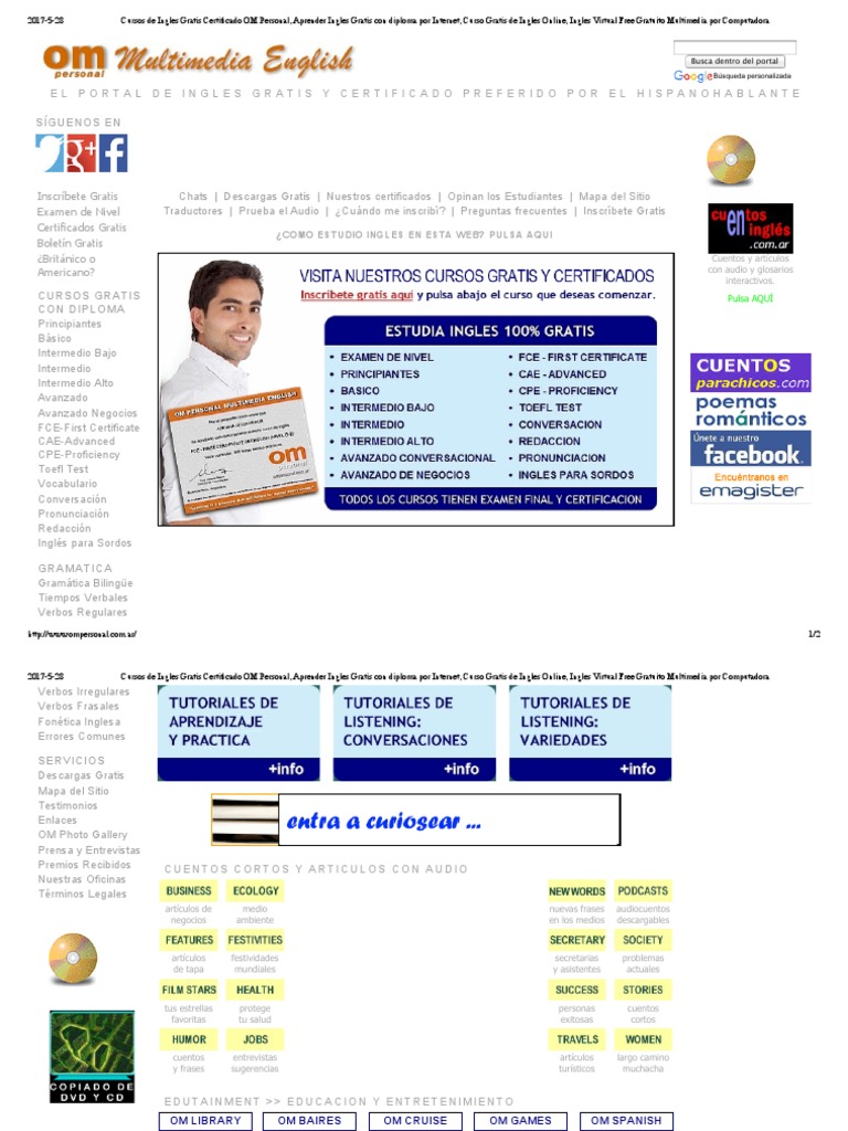 Cursos De Ingles Gratis Certificado Om Personal Aprender