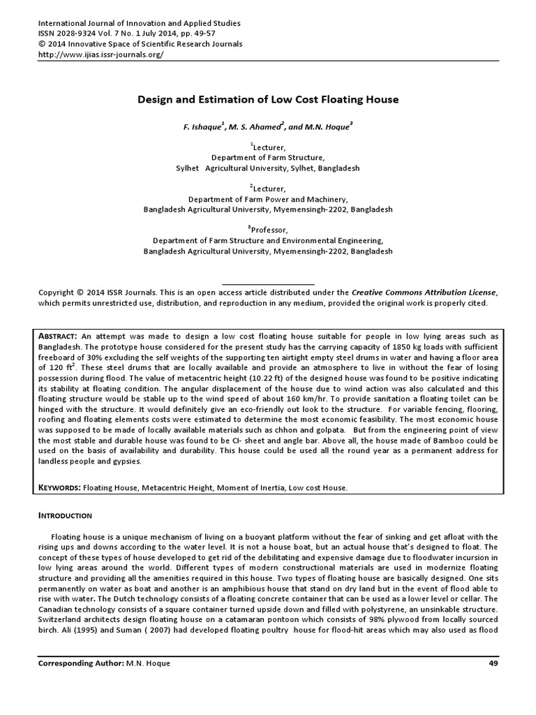 Floating Platform Goby PDF | PDF | Mechanical Engineering | Science