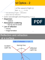 L 30 Light and Optics - 2: - Measurements of The Speed of Light (C) - Index of Refraction V C/N