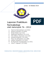 Laporan Farmakologi (Depressansia Dan Stimulansia SSP) Kamis, 2 Oktober 2014