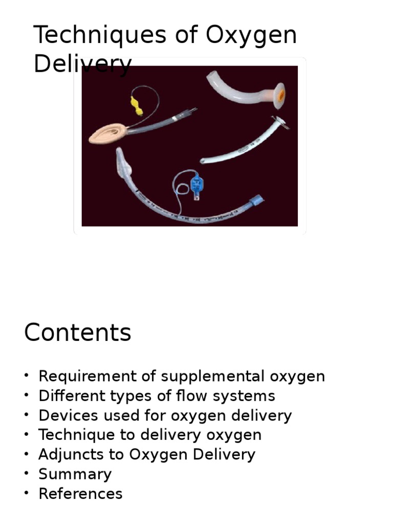 Oxygen Delivery Techniques Explained | PDF | Apnea | Pulmonology