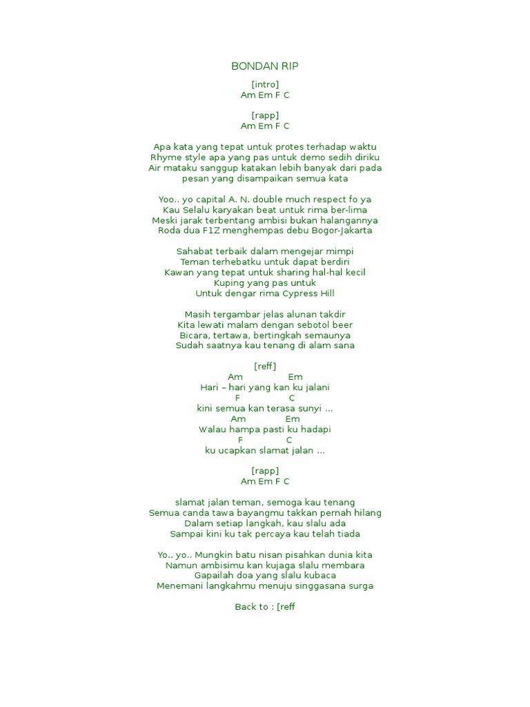 Lirik Lagu Bondan Rip