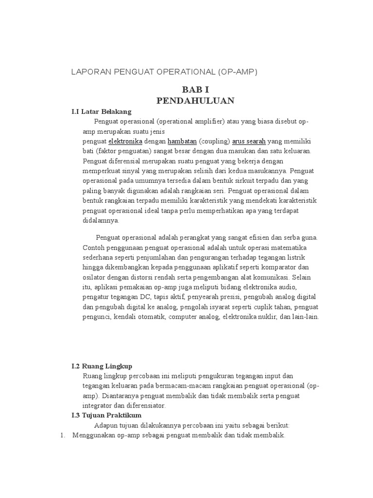 Laporan Penguat Operational Amplifier