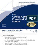 ISA Certified Automation Professional (Cap) Program
