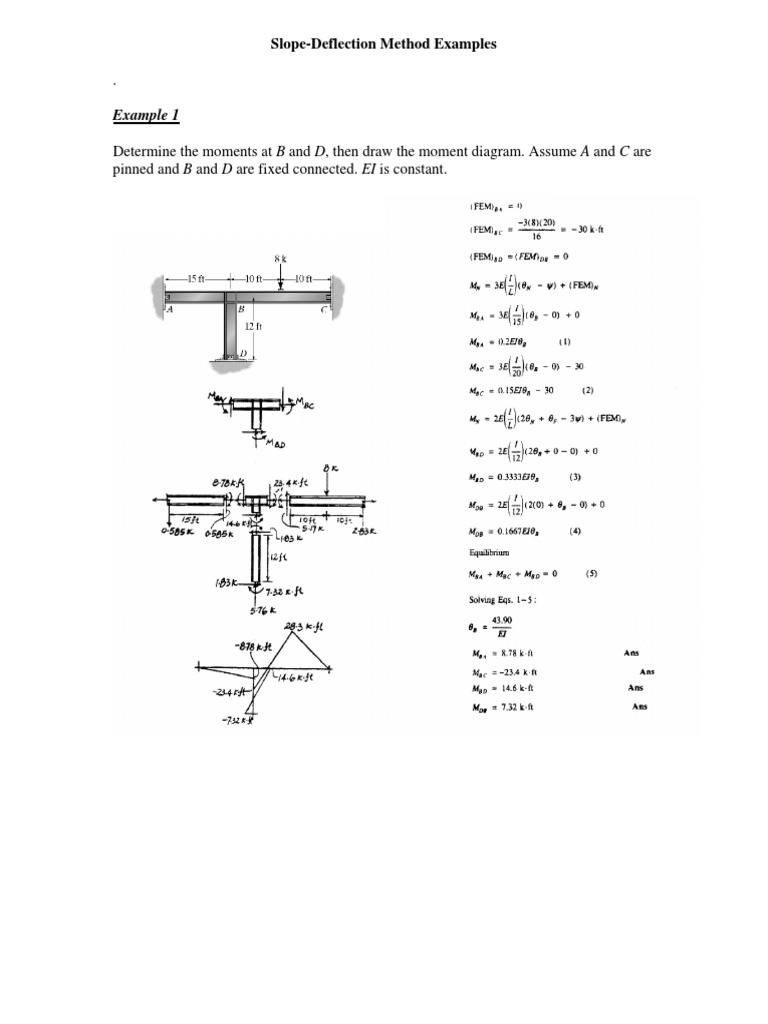 Slope-Deflection Method Examples | PDF | Mechanical Engineering ...