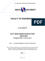 Faculty of Engineering: Lab Sheet Ent 3036 Semiconductor Devices