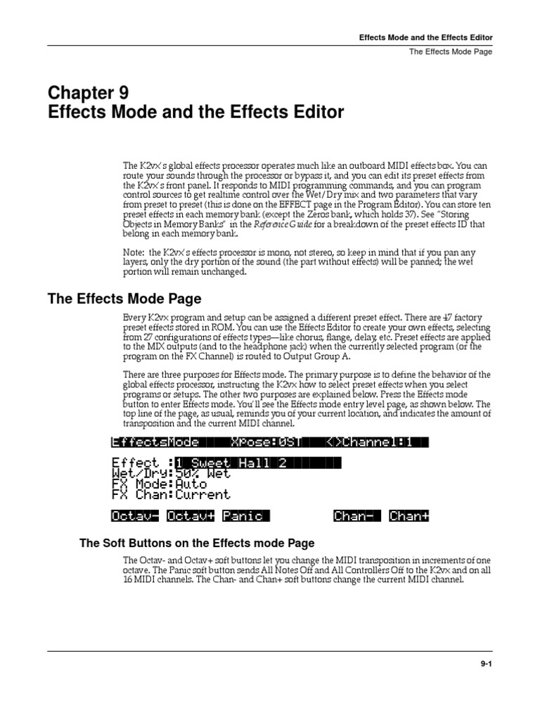 K2vx Effects Mode Overview and Editor | PDF | Equalization (Audio) | Hertz