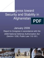 Progress Toward Security and Stability in Afghanistan - Jan 09