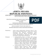 Peraturan Menteri Perumahan Rakyat Nomor 10 Tahun 2012 Penyelenggaraan Perumahan Dan Pemukiman Dengan Hunian Berimbang PDF