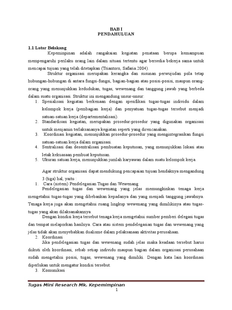 Mini Riset Kepemimpinan