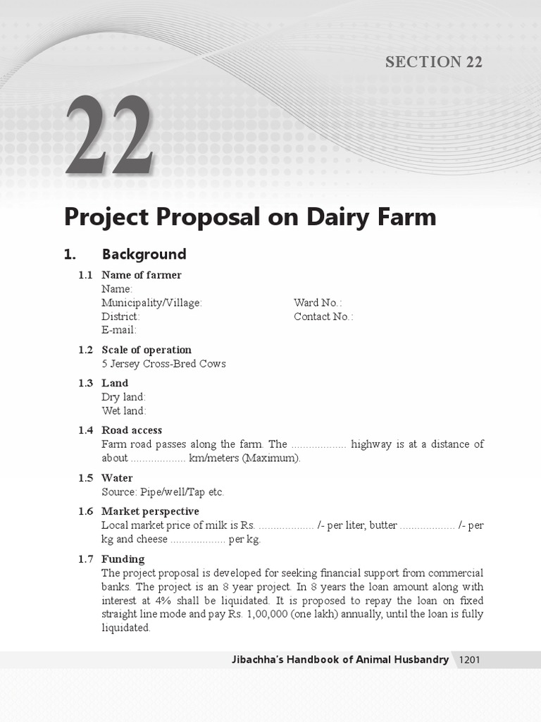 dairy production business plan sample