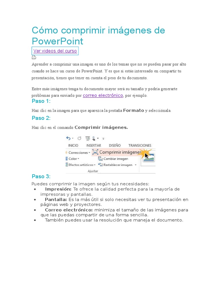 Cómo Comprimir Imágenes de PowerPoint Microsoft