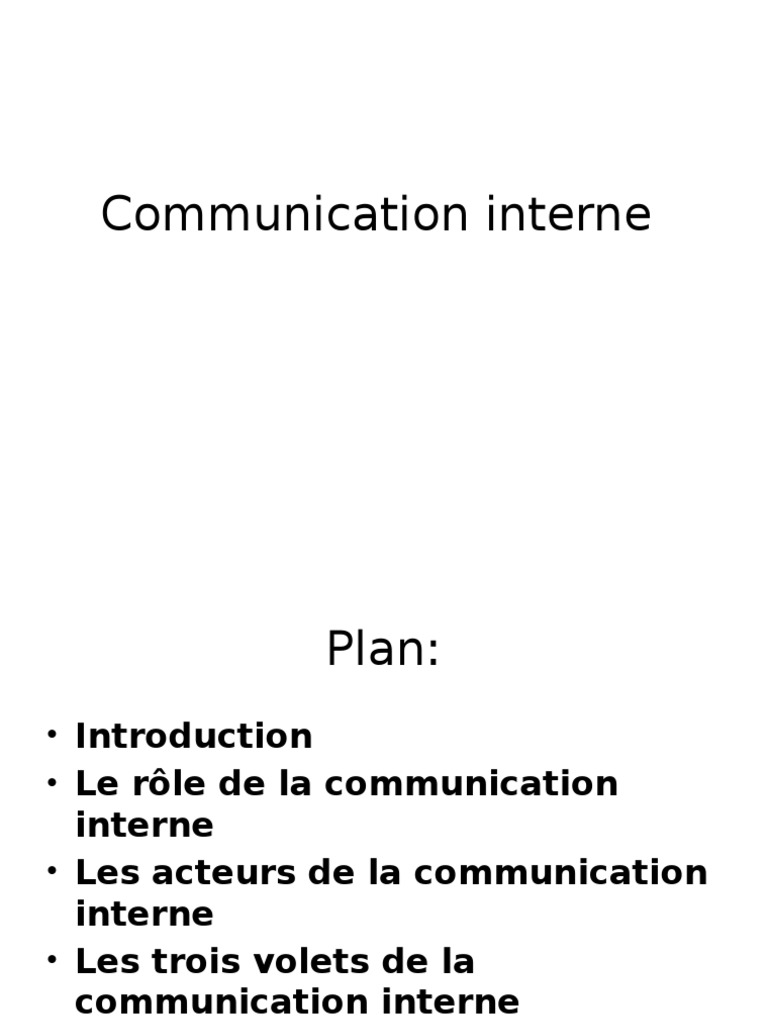 Acteurs et outils de la communication interne | PDF | la communication ...
