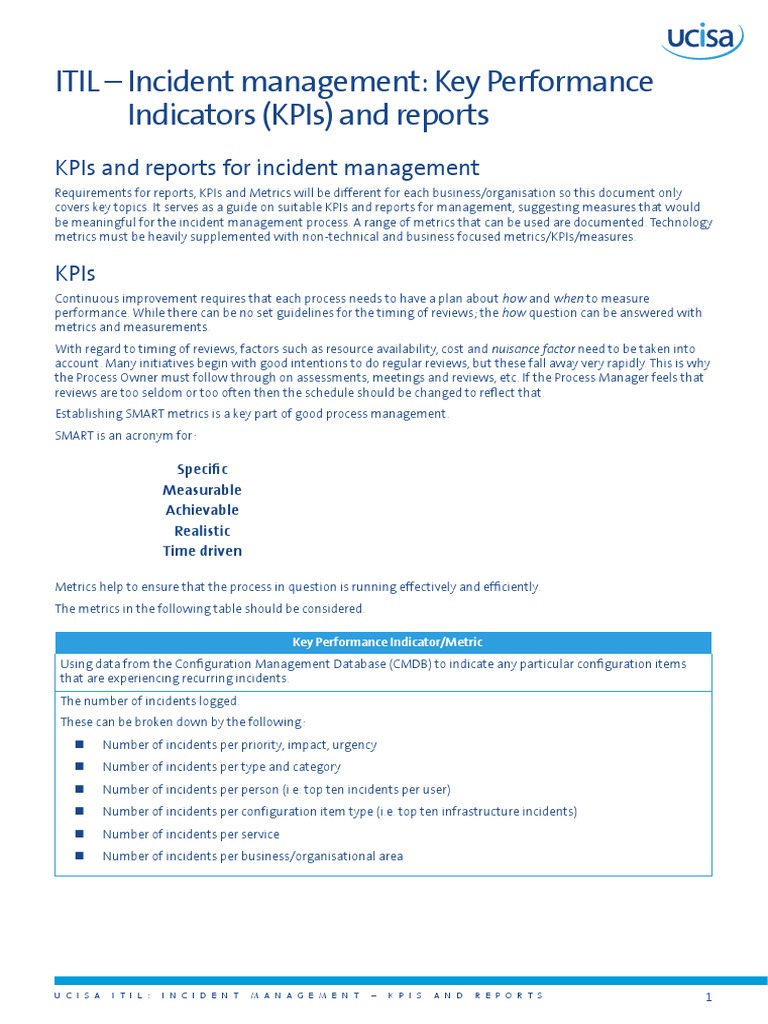 Measurability of Incident Management Process