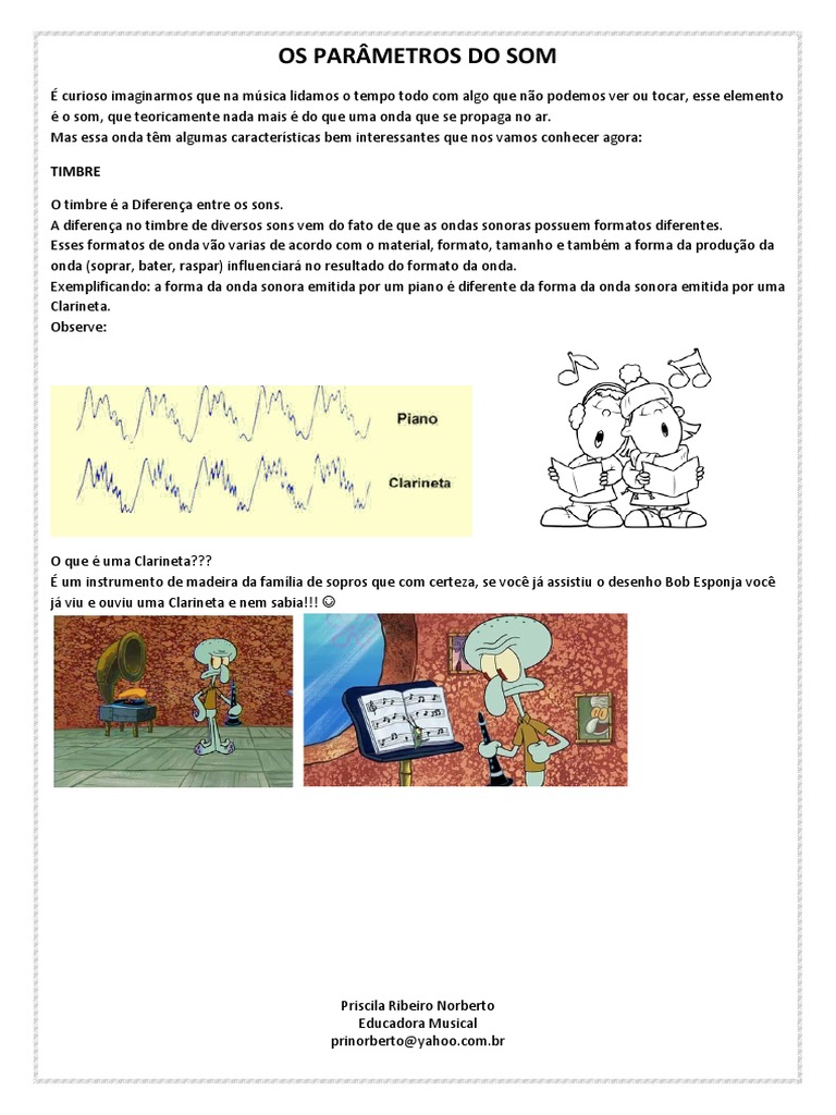 Sobre Os Elementos Do Som é Correto Afirmar Que