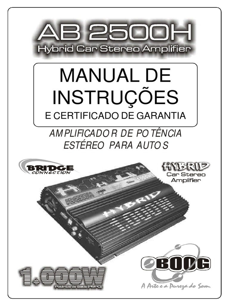 Manual do Amplificador AB2500H | PDF | Circuitos em série e em