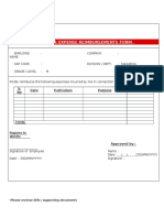 Business expense reimbursement form