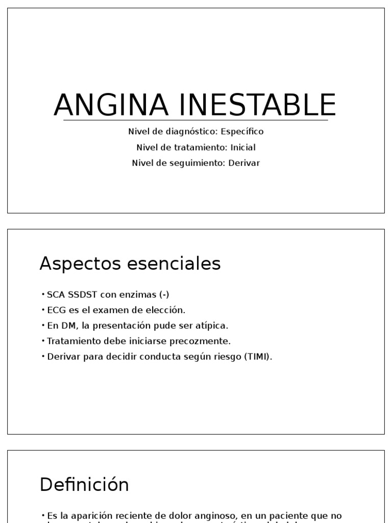 Angina Inestable y Evaluación TIMI | PDF | Angina de pecho | Sistema ...