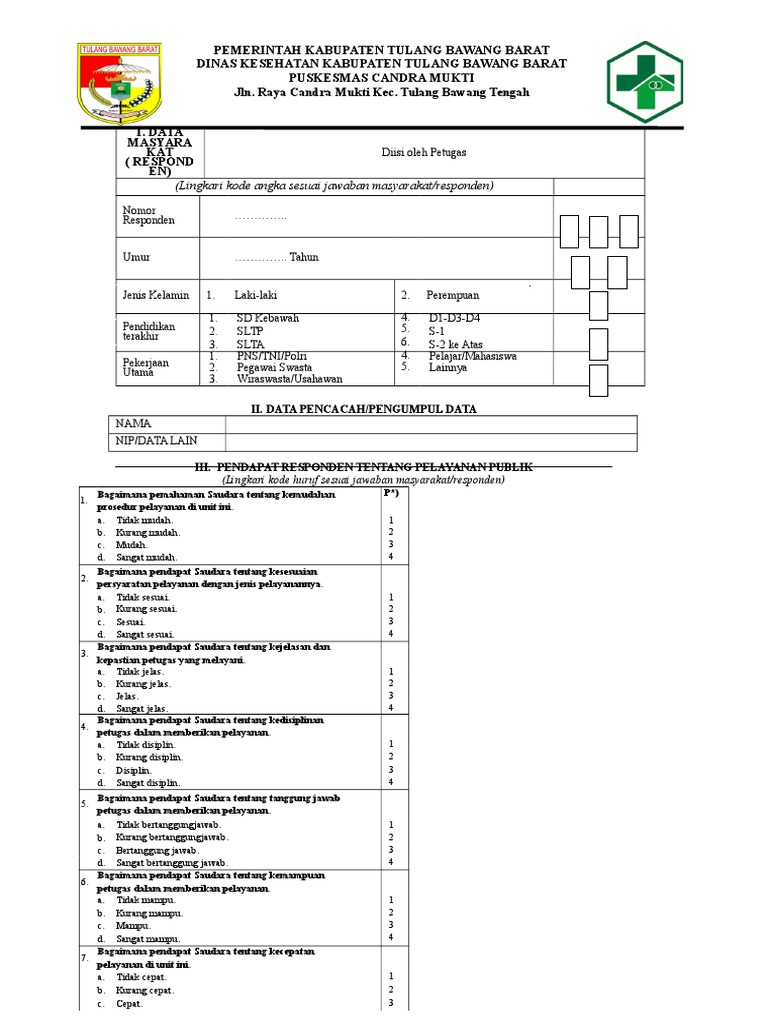 Survey Kepuasan Pelanggan Permenkes  PDF