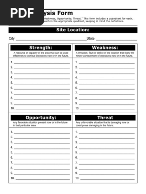 Blank SWOT Analysis Form (1)