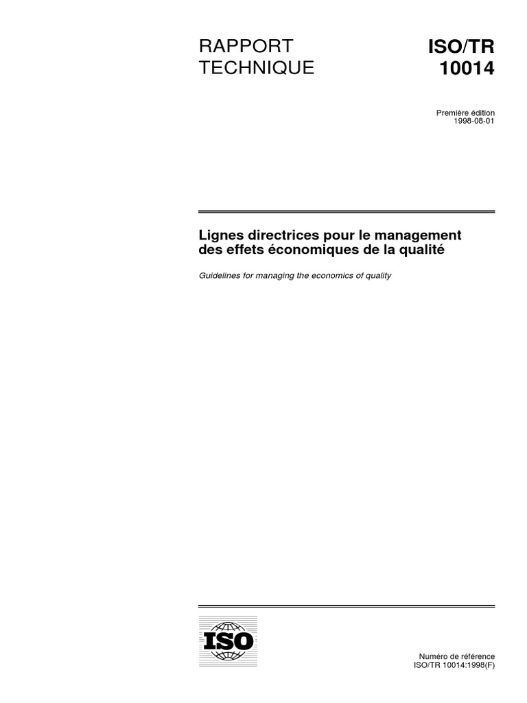 ISO 10014 | Management de la qualité | Organisation internationale de ...