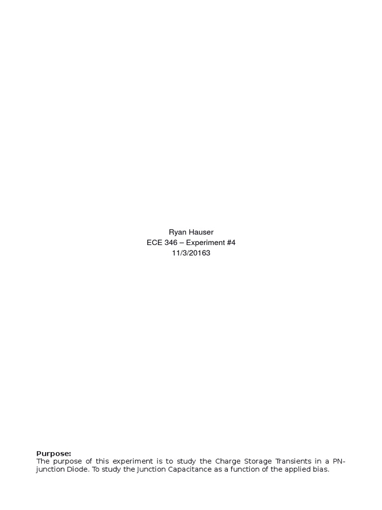 Charge Storage in PN-Junction Diodes | PDF | Science & Mathematics